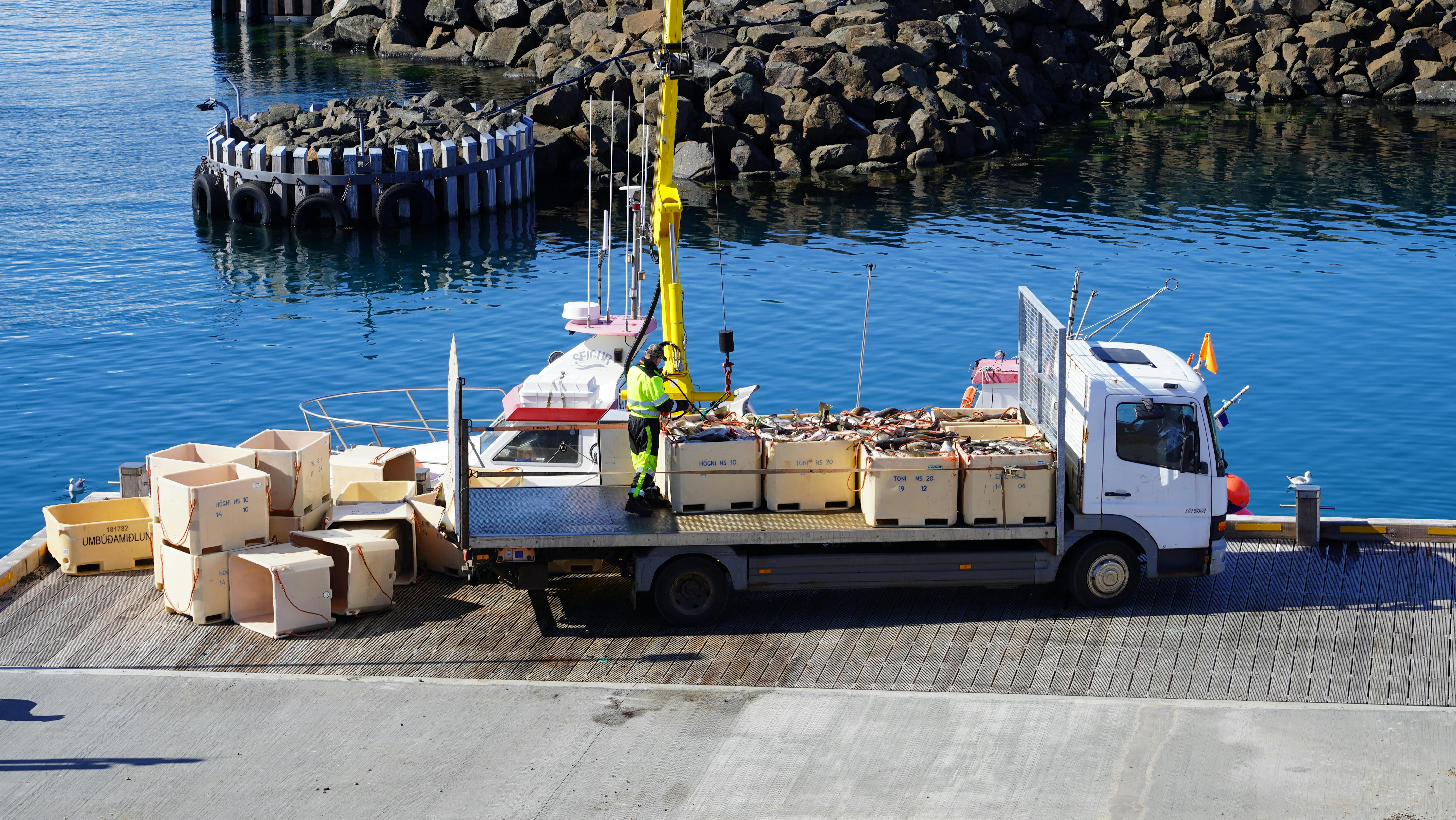Seafood delivery truck